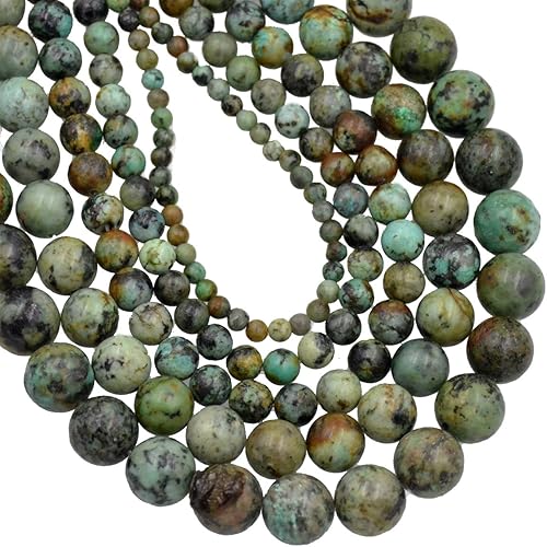 AD Beads Cuentas redondas sueltas de piedras preciosas naturales de 15 pulgadas para pulseras, collares, aretes, manualidades, manualidades (0.157