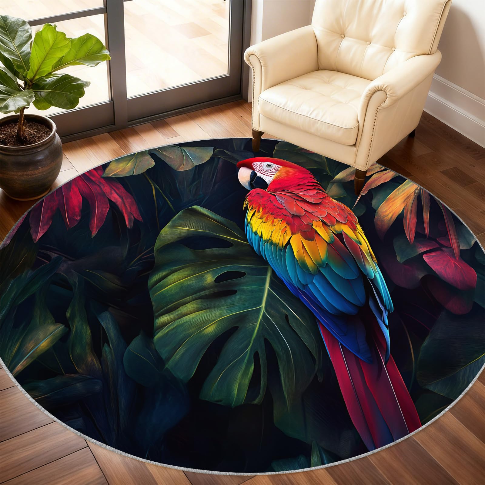 Tapis lavables à motifs d'oiseaux pour chambre et séjour sans taches