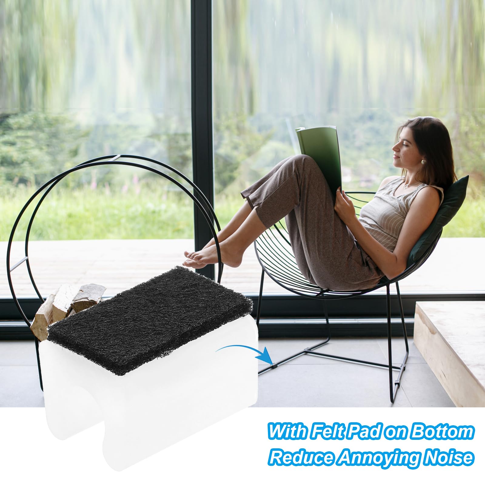 PATIKIL 8pcs Rectangle Chair Leg Cover with Felt Pad - Image 4