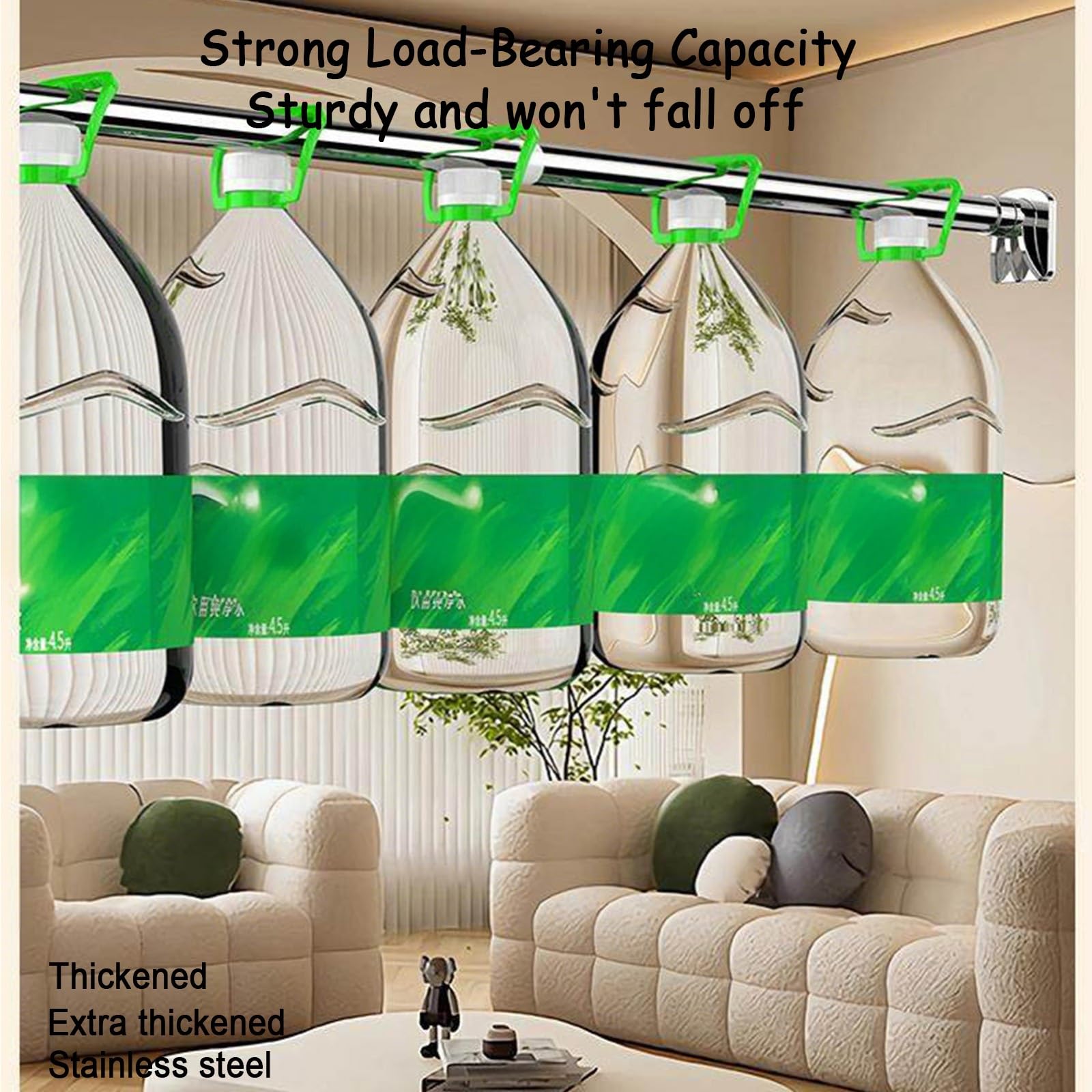 Barra Cortina Tensora Ajustable En Acero Inoxidable, Extensible 4,3-7,2 Ft, Estilo Industrial, Sin Taladrar, para Baño, Dormitorio, Interior Y Exterior(Silver,130-220cm(4.3-7.2ft))
