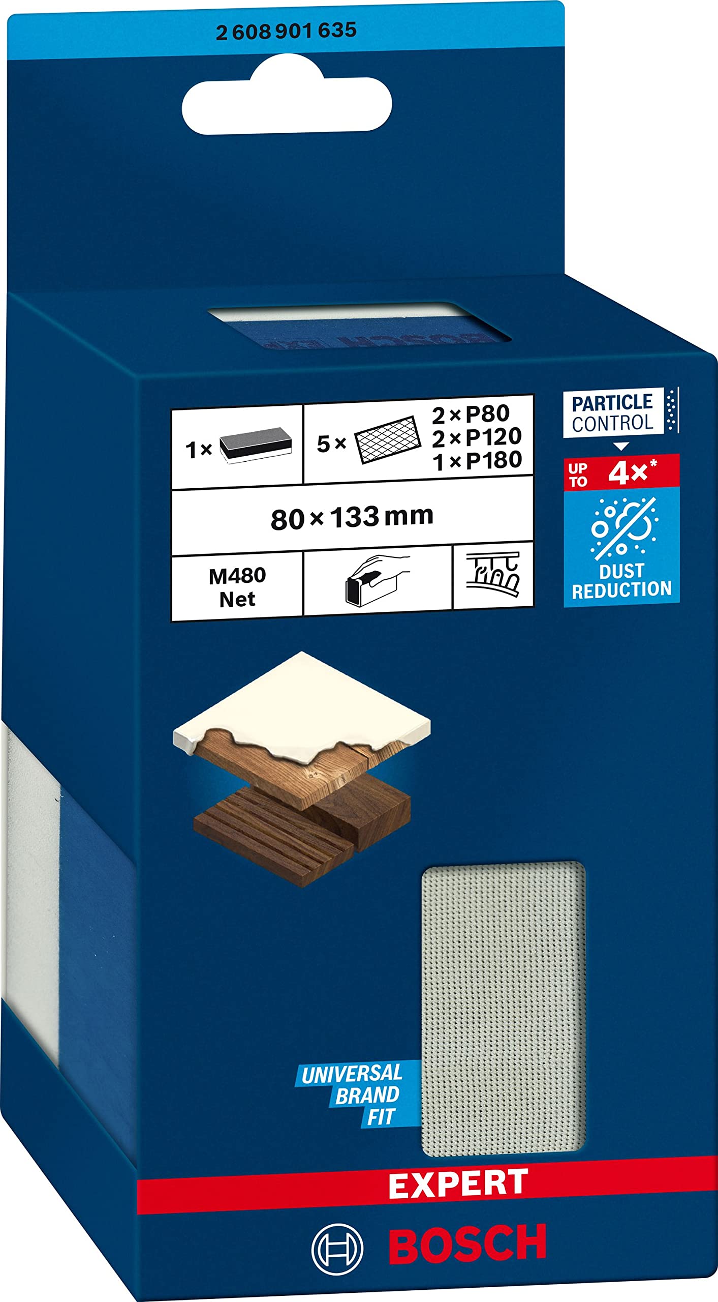 Bosch Accessories 2608901635 blok szlifierski (dł. x szer.) 133 mm x 80 mm 1 szt.