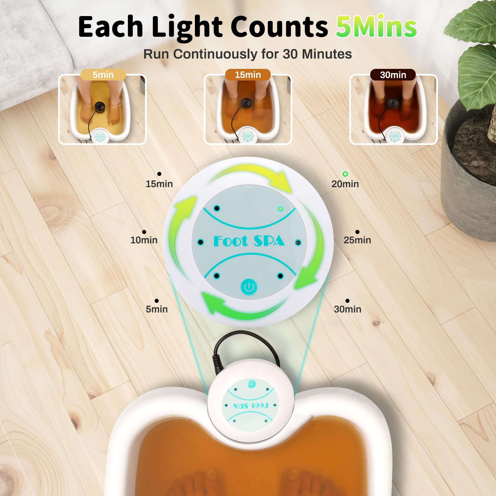 Ionic Foot Bath Detox Machine, 30-Minute At-Home Foot Spa