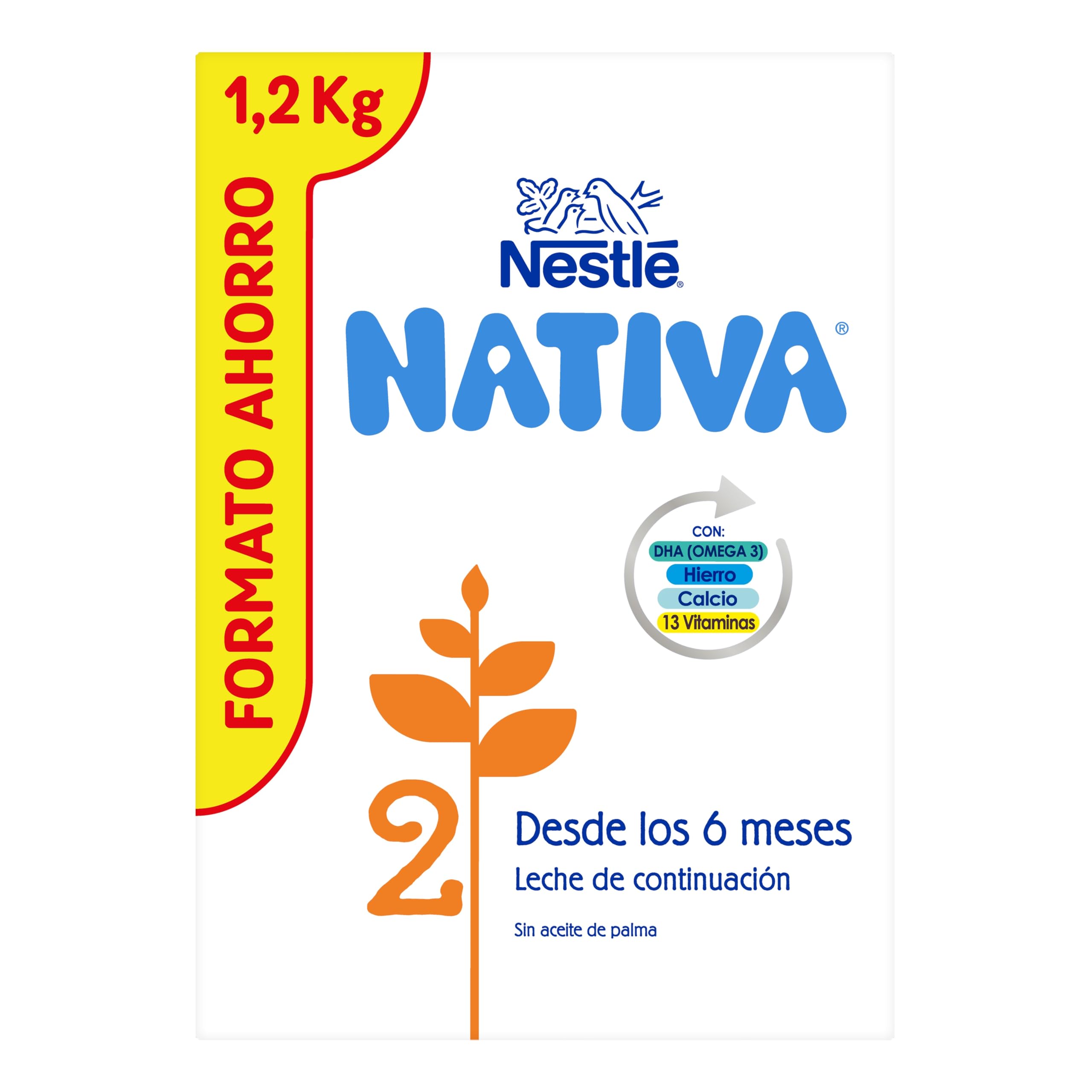 Nestlé NATIVA 2 Leche de Continuación en polvo para bebés 1200g