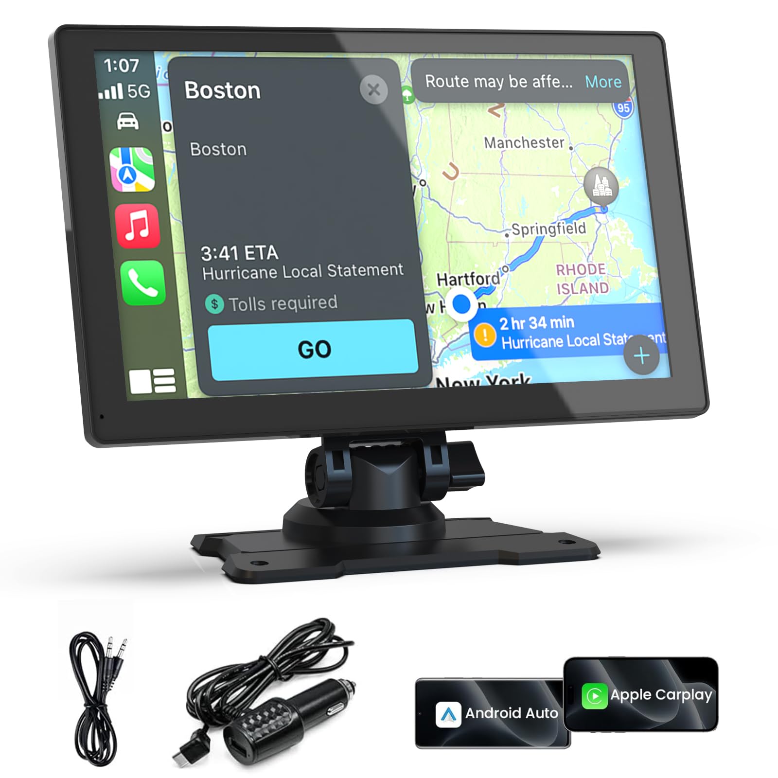 View 1 of [Defective] Carplay Screen for Car, 9" Wireless Touchscreen
