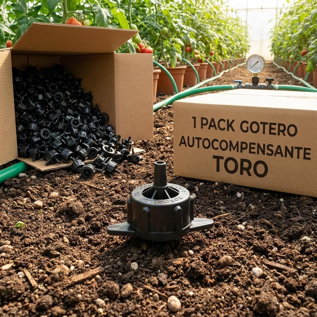 Suinga Set di 1000 Gocciolatori Autocompensanti 4,6 L/Ora | Labirinto Ampio, Autopulente e Smontabile per Irrigazione