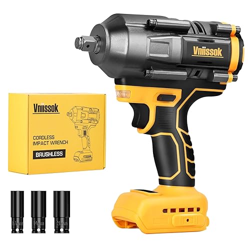 Cordless Impact Wrench 1/2 inch for Dewalt 20V Battery, 1000/1200N.m