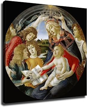 Sandro Botticelli artwork-Madonna del Magnificat Poster Canvas Image Printing Wall Art Decor Aesthetics Living Room Bedroom Home Background Famous Paintings Printmaking 24x24inch-UnFarmed