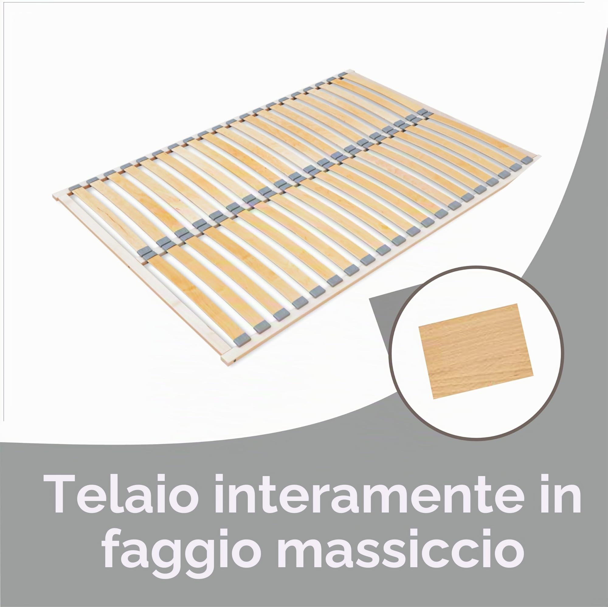 ECOFORM Economic - Rete a Doghe 160x200 in Legno di Faggio - Alta Qualità e Durevole - Telaio in Legno - Confezione Ecologica