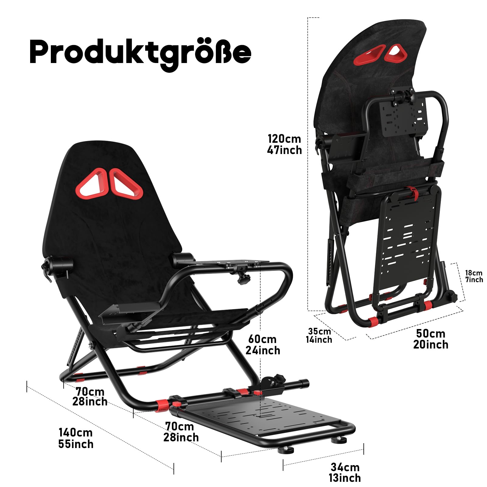 DIWANGUS Racing Seat, Support de Volant Pliant pour Logitech G923 G920 G29 G27 G25, Convient pour Thrustmaster T248X T248 T300Rs TX T150 PS4 PS5 Xbox 360 Xbox