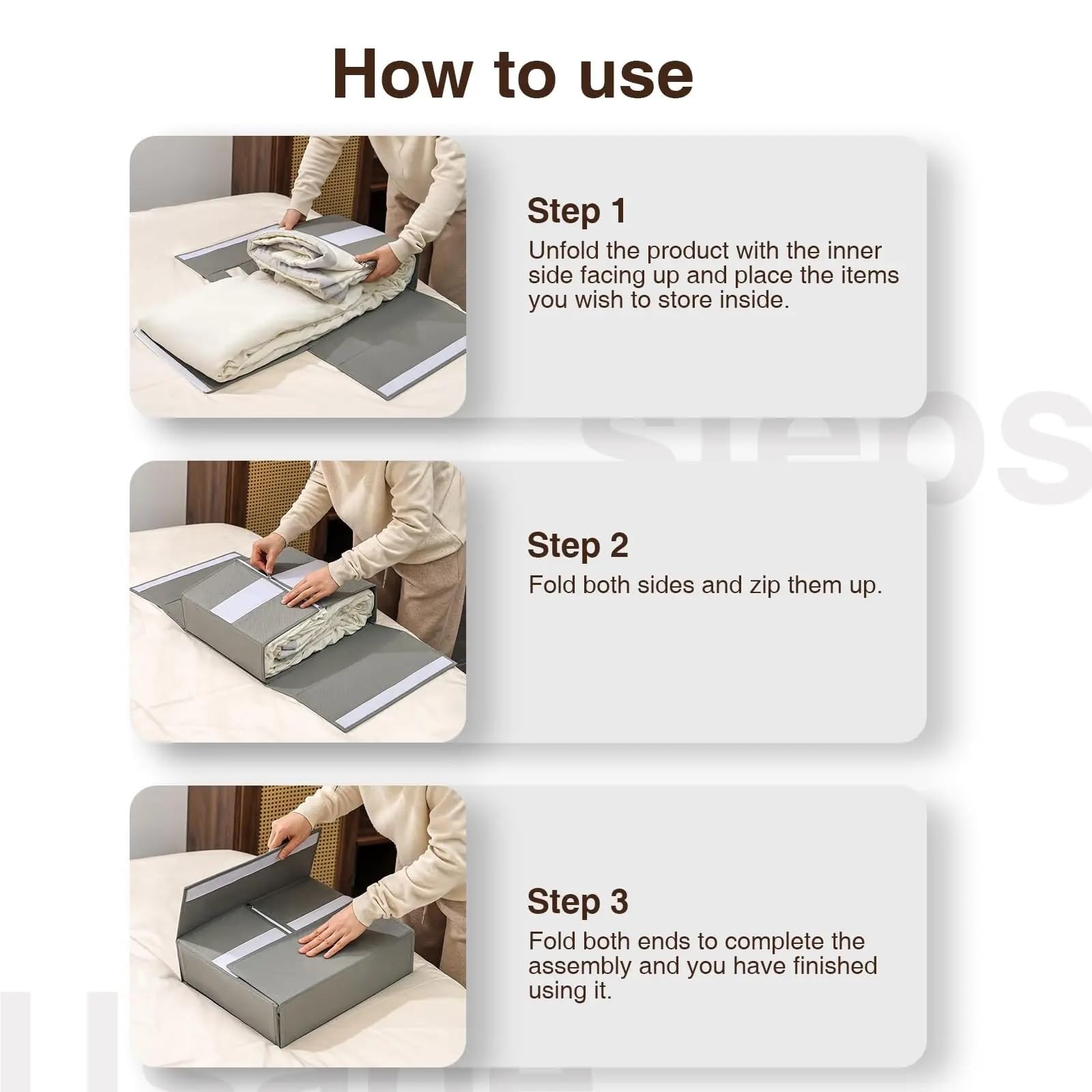 Scatole Portaoggetti Sotto Il Letto Organizzatori di lenzuola pieghevoli Organizzatori di armadi di lino Stoccaggio Armadio di lino con finestra for lenzuola Copripiumini Per Vestiti, Coperte(Grey)