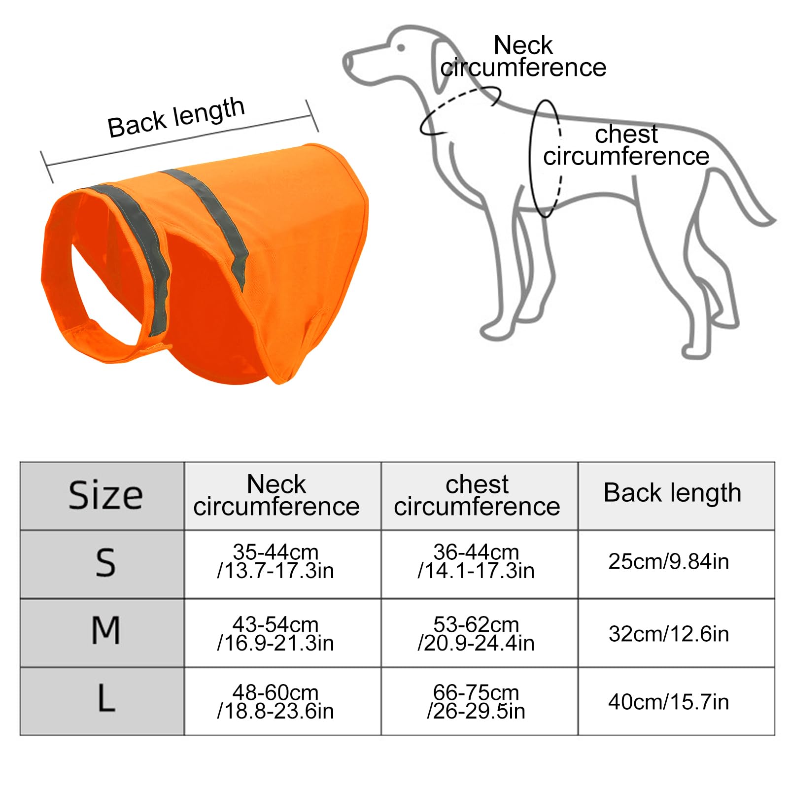 Gilet de sécurité pour Chien - Orange Fluorescent, Réfléchissant, Respirant - Chasse, Promenade, Entraînement
