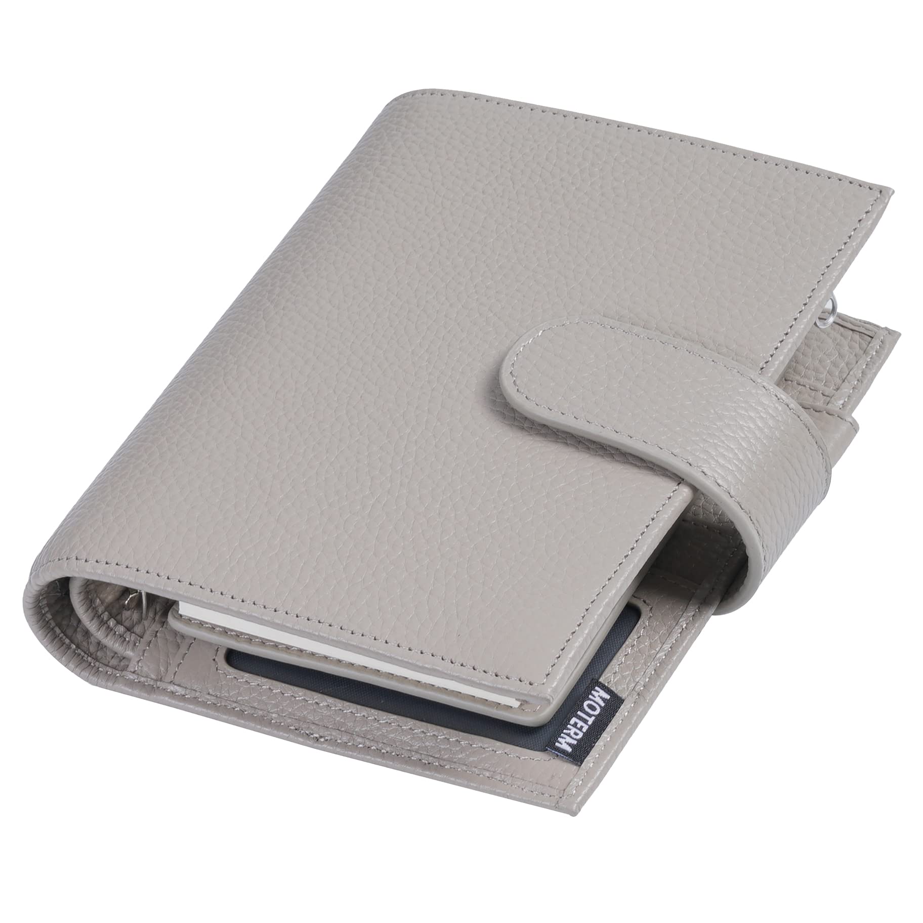 Moterm Pocket Versa - Kombination aus Taschengröße Binder Planner und Geldbörse.(Kiesel-Grau,19mm Ring)