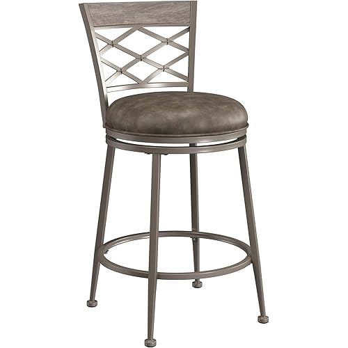 Hillsdale Hutchinson Swivel Height, Counter Stool, Pewter