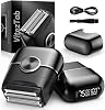 Foil Shaver Electric Razor: Mini Electric Shaver for Men with 4 Floating Blades, 2 Gears Adjustable, IPX7 Waterproof, Big LED Display, USB-C