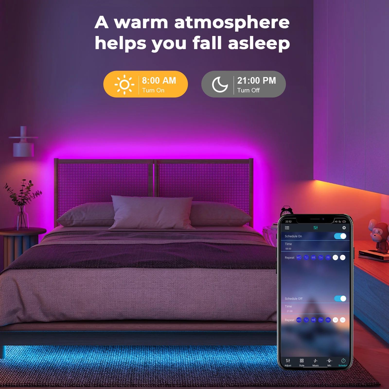 LUXONIC Tira LED impermeable 10M (2x5m), 600 LEDs super brillantes, IP65 5050 RGB luz de cadena al aire libre, 24V Led luz del dormitorio para la decoración