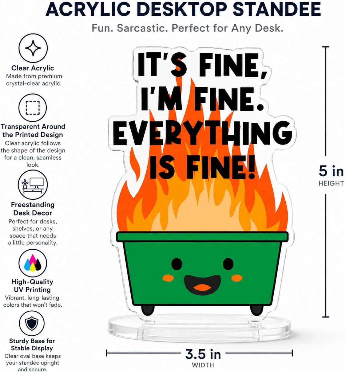 Funny Office Desk Decor for Home Work, Everything Is Fine image 2