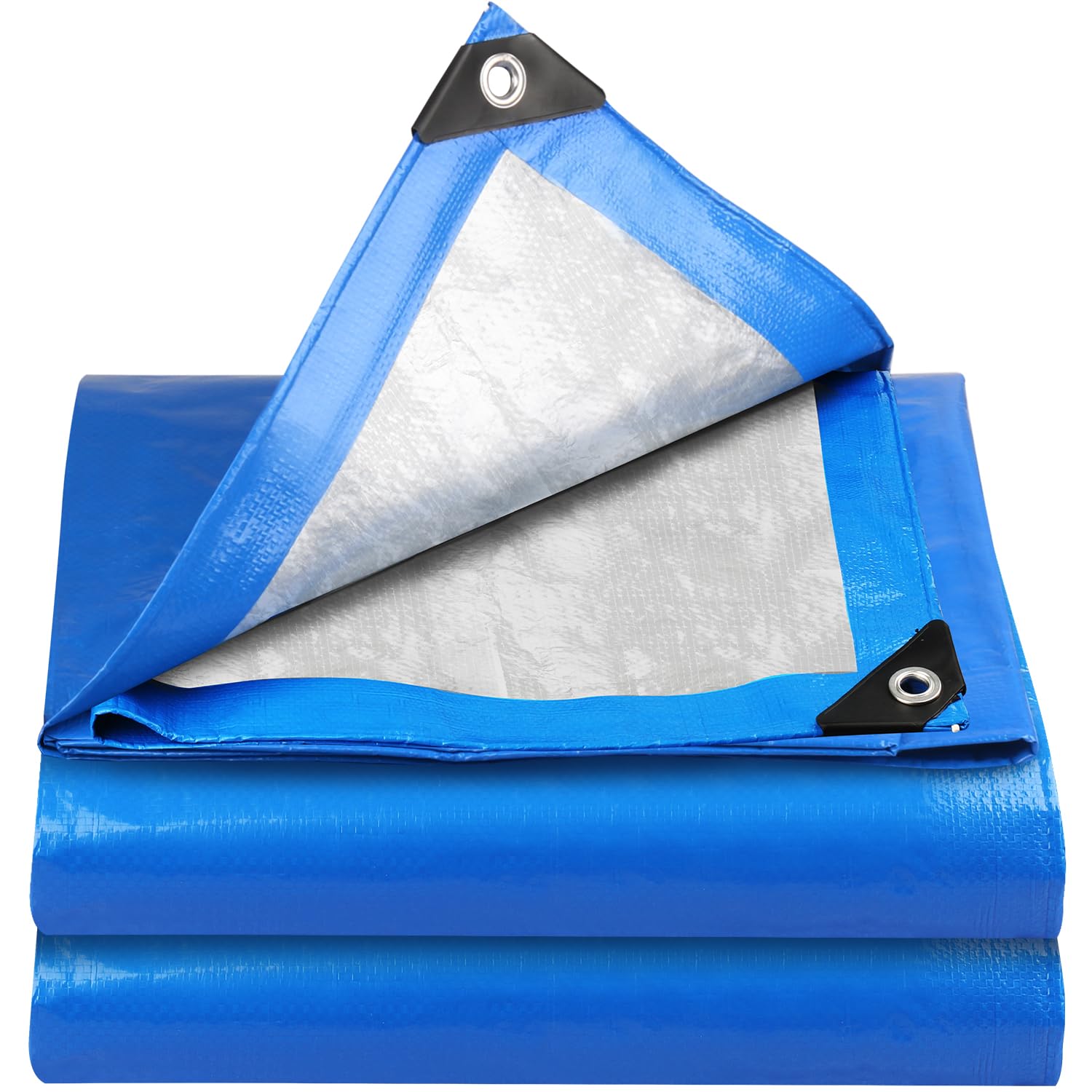 Yijuhou Blue Tarpaulin Waterproof Heavy Duty 3M X 4M 115 Gsm Tarps Sheet For Furniture Ground Multipurpose Covers