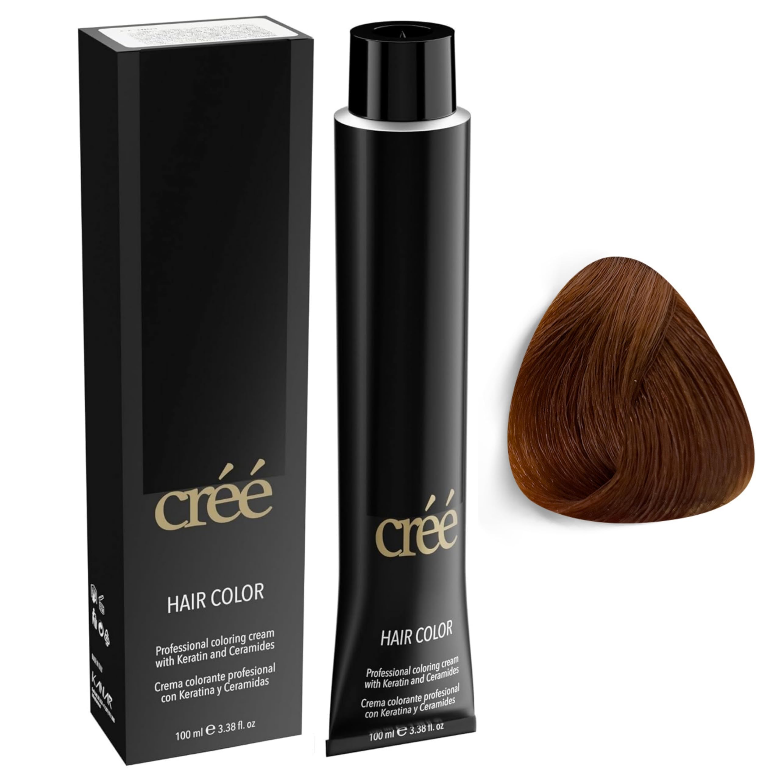 Cree Professional 7.34 - Copper Golden Blond Permanent Hair Color - Long Lasting, Rich Vibrant - Gray Coverage 100ml - 3.4 fl.oz.