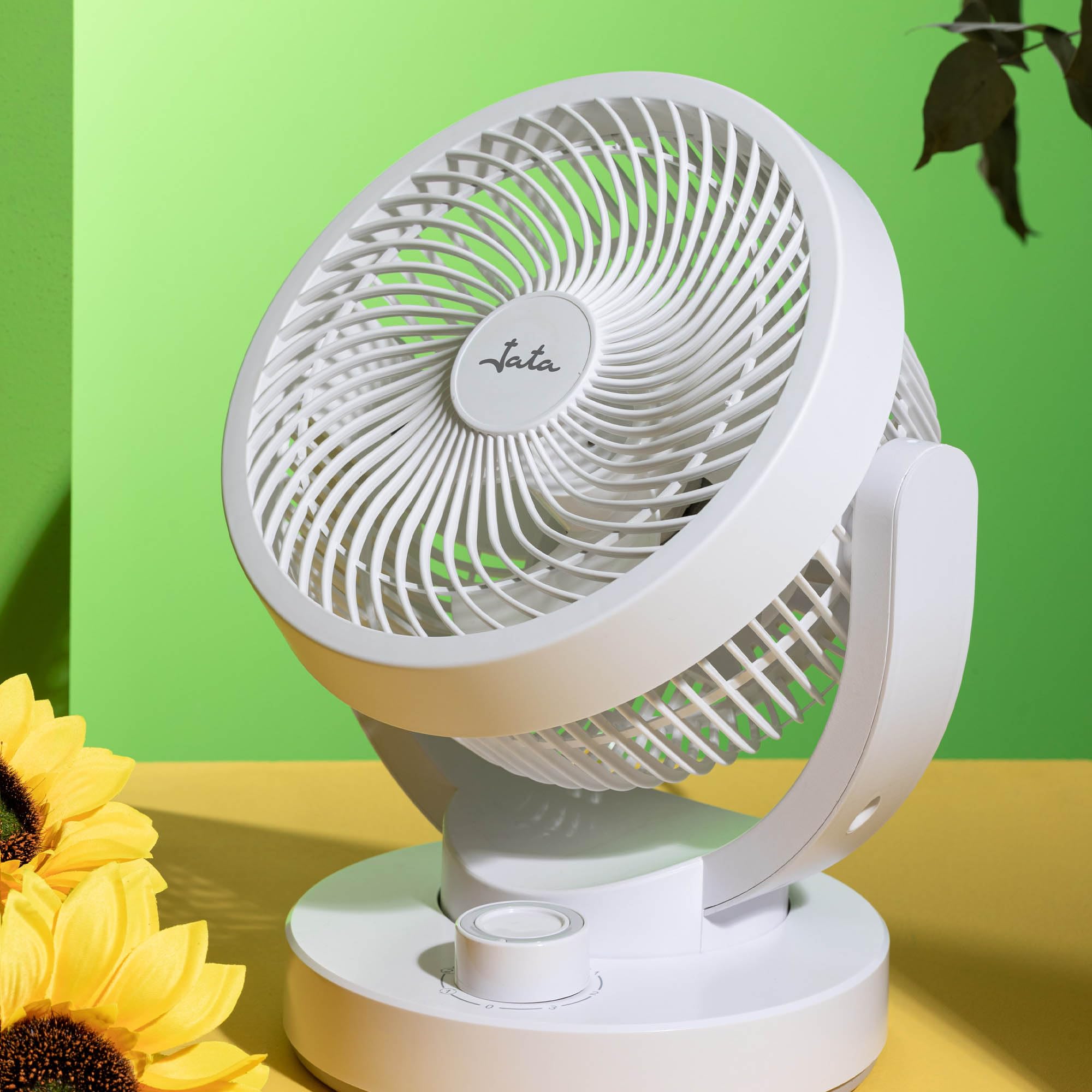 JATA JVCA1815 - Circulador de Aire Compacto 40 W, Ventilador Potente Silencioso, 3 Velocidades, Oscilación Automática, Cabezal Inclinable 90º, Alto Caudal 1444 m³/h