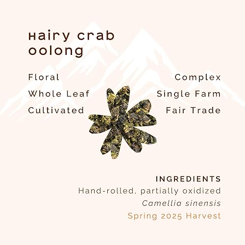Miniatura 2 de Woocup Hairy Crab Oolong - Té de hojas sueltas (2 onzas), té oolong de hoja pura, hojas sueltas Oolong para té frío y preparación caliente, sin OMG