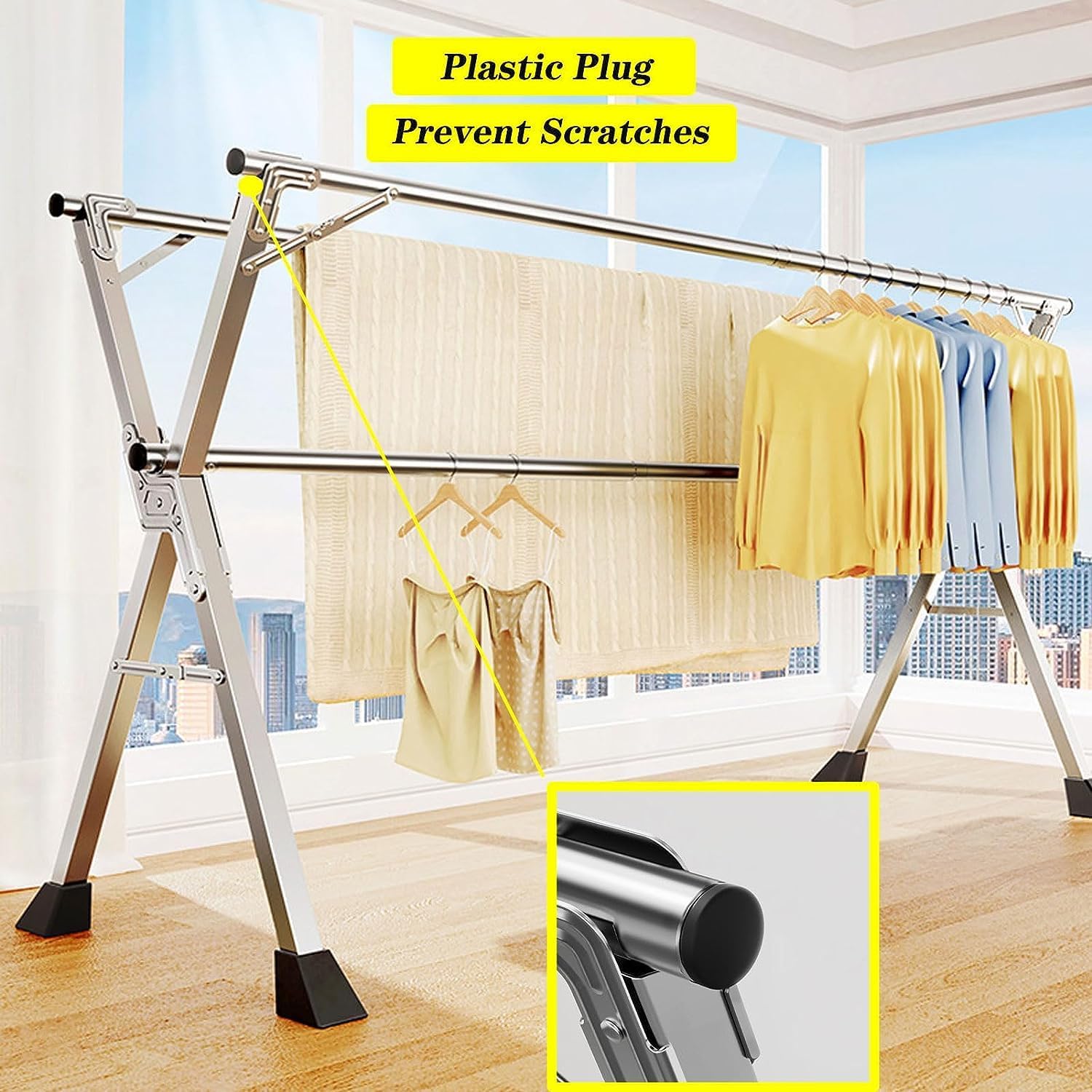 This Clothes Airer Laundry Drying Rack Foldable Clothes Drying Rack Stainless Steel Clothes Dryer Racks Collapsible Laundry Stand Clothing Drying Rack Clothes Drying Rack Indoor
