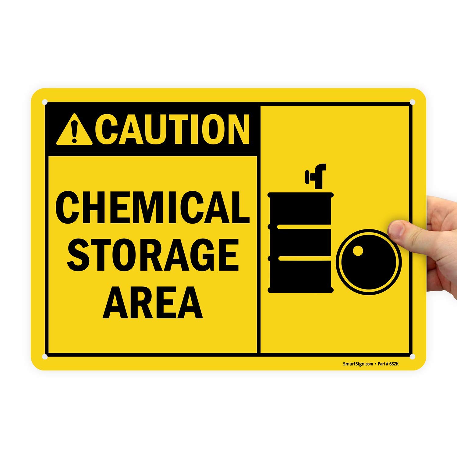 Panneau aluminium résistant SmartSign Caution Chemical Storage Area - 6