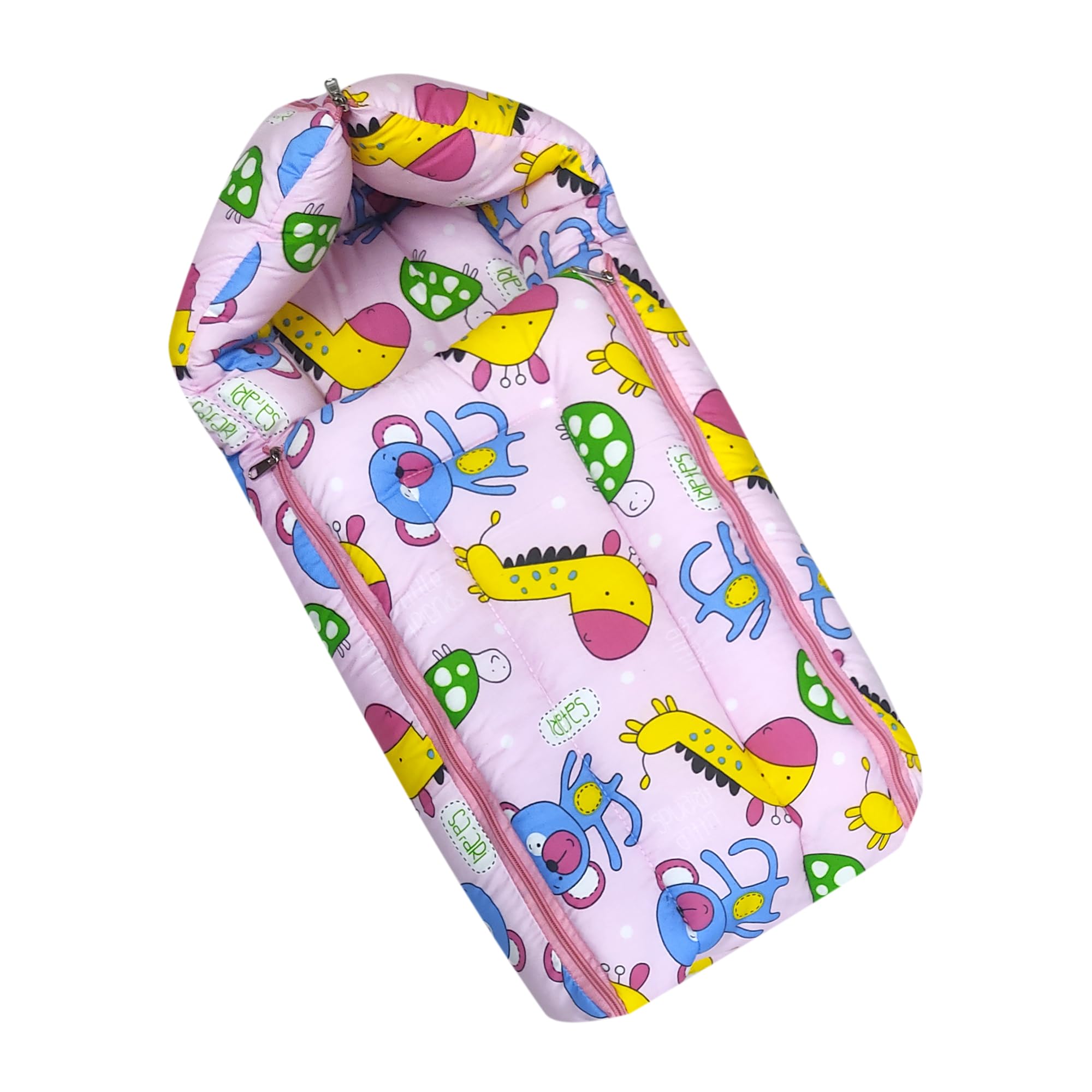 Paletto Baby Carry Nest Soft, Lightweight, Washable Bedding Set for Newborns, Ideal for Travel and Daily Use Pink 3