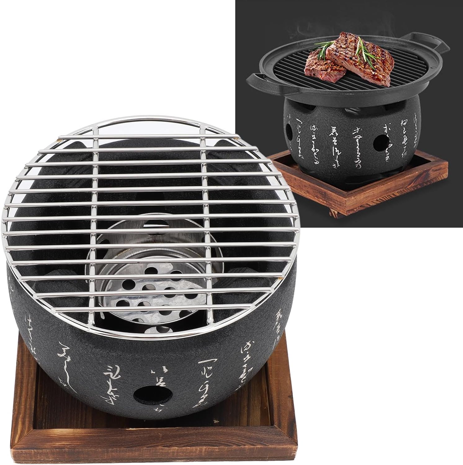 Ninja Woodfire Barbecue Intérieur Omabeta Japonais - Portable En Alliage D' Aluminium Pour Table Grill Aluminium Compact