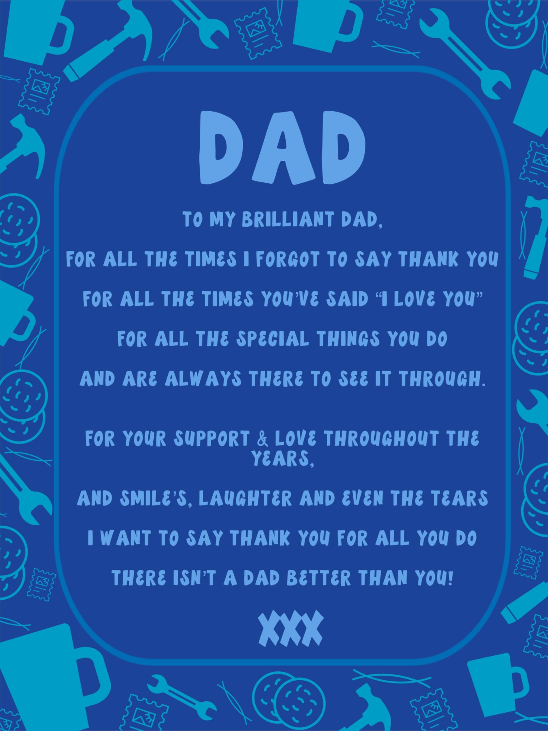 Eboutik Blue - Dad Super Soft Novelty Blanket Gift - Father's Day Large Throw Loving Personal Poem Message Printed From Children - New Daddys Etc