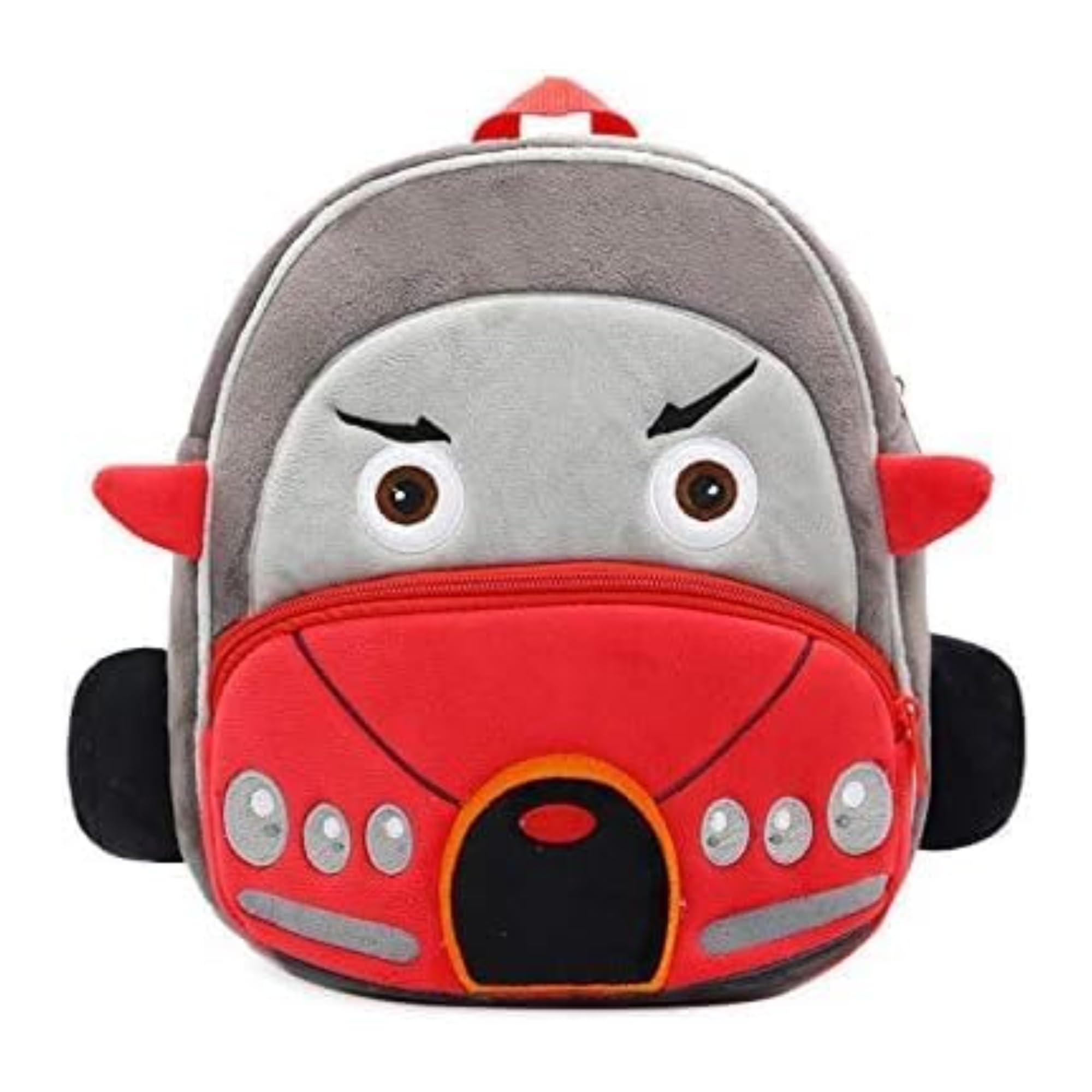 btc cute boys and girls plush kids bag tiny red car embroidery backpack mini travel bag for children