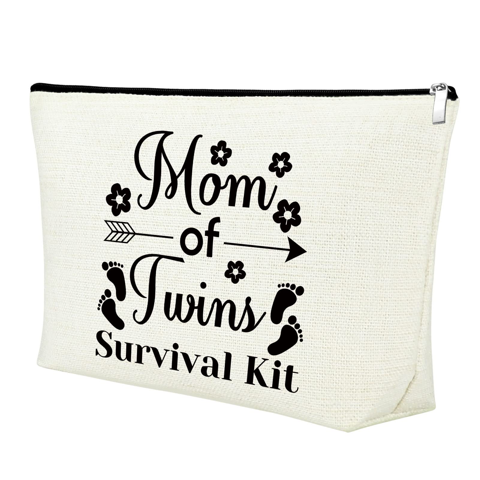 Mxrymvu Mom of Twins Gift Makeup Bag Twins Mama Gifts Mommy to Be Gifts Pregnancy Announcement Gift for New Mom Cosmetic Bag Mother's Day Christmas