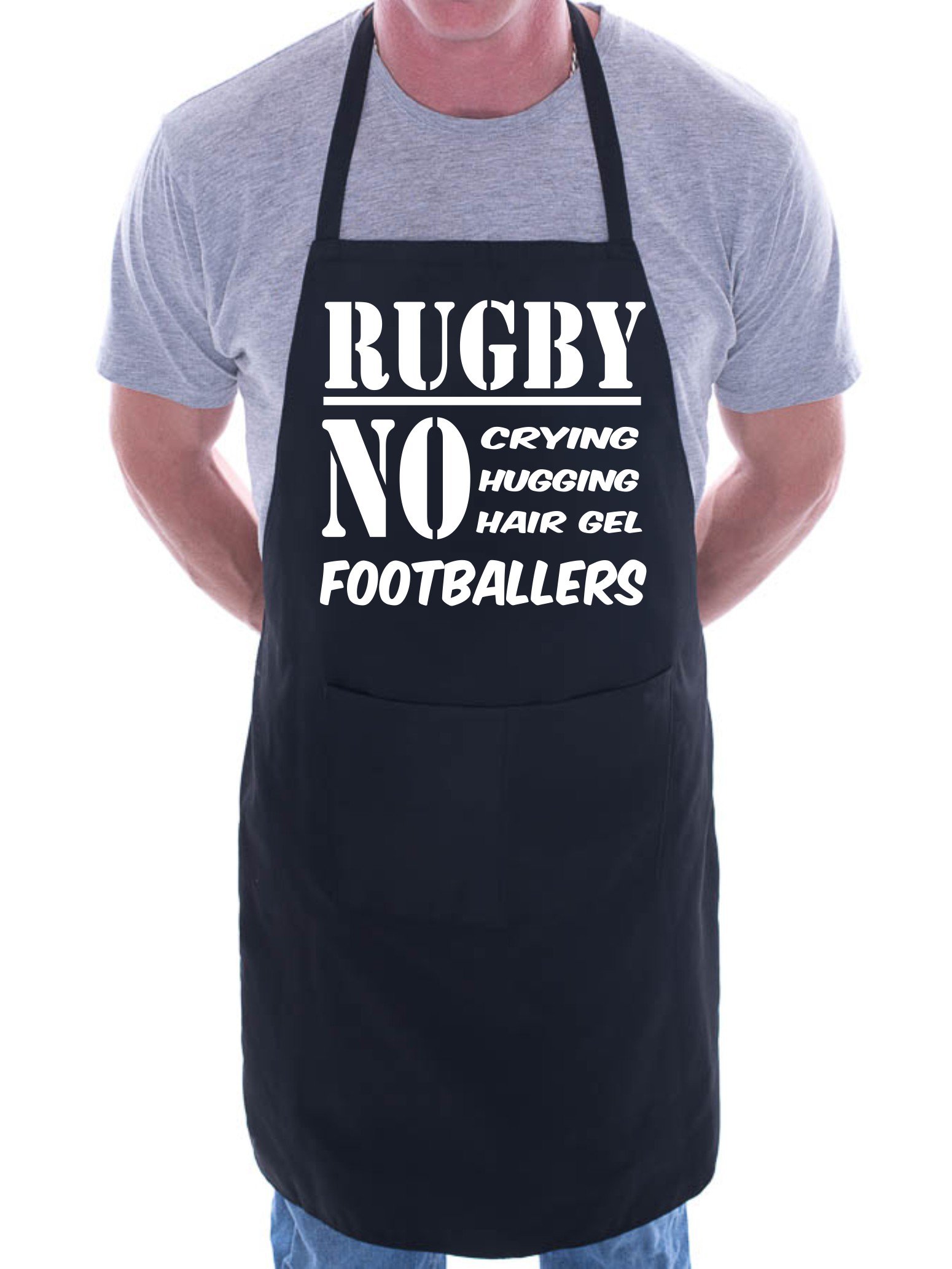 Print4U Rugby No Football Sports BBQ Cooking Funny Novelty Apron Black