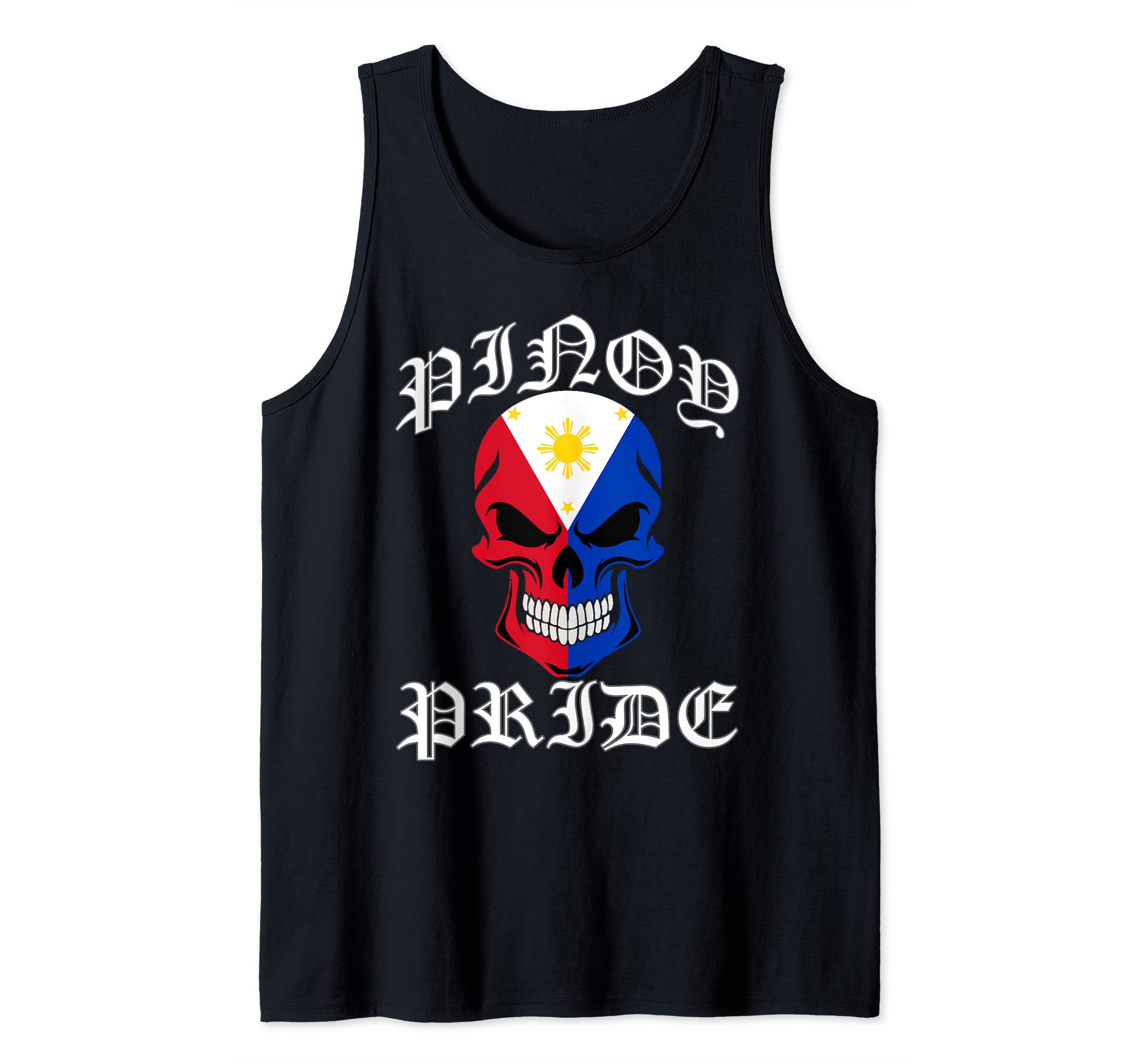 ROKtees Pinoy PridePinoy Pride T Shirt Tattoo Style Philippines Flag Skull Tank Top