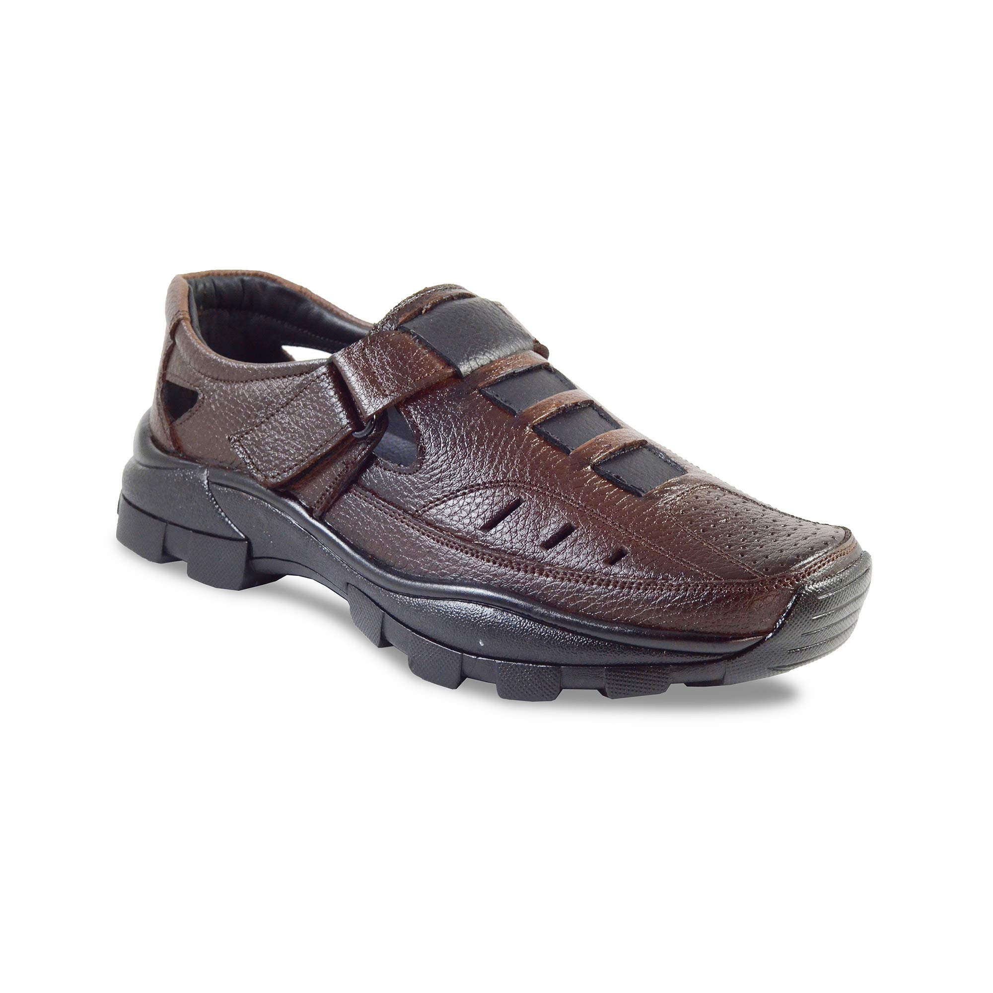 Men's Synthetic Leather Sandals – Lightweight & Comfortable Slide Sandals for Men | Breathable Footbed | Perfect for Summer and Casual Wear-image-12