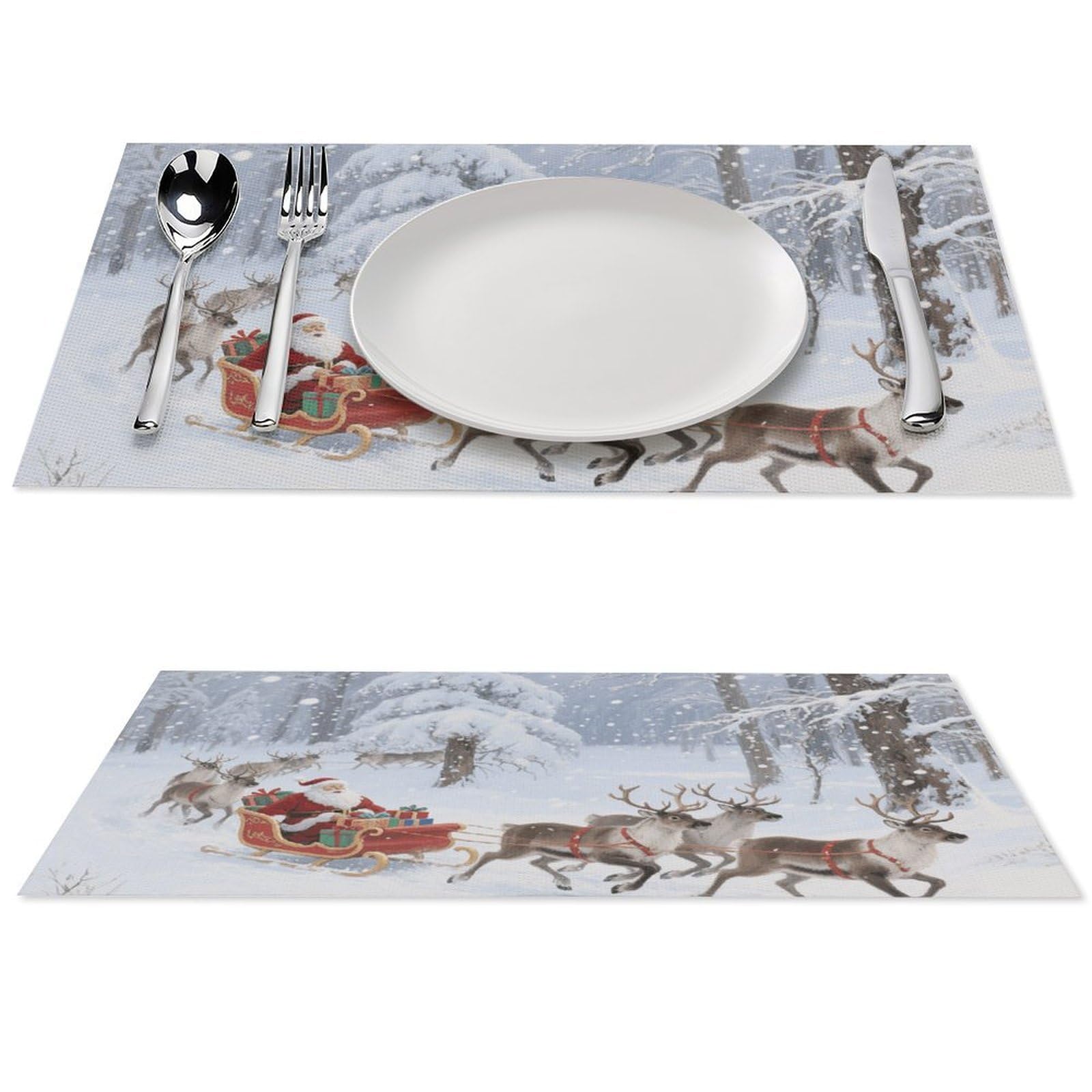 Set de table Noël flocon de neige pour une décoration de repas festive et propre
