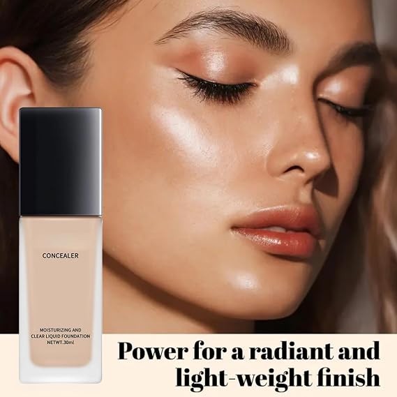 30ml Foundation for Mature Skin Over 60,Full Coverage Waterproof Liquid Face Foundation,Lightweight Long-Lasting Matte Makeup,Natural Finish Soft Matte Oil Control Concealer for Women(Natural)