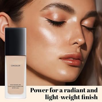 30ml Foundation for Mature Skin Over 60,Full Coverage Waterproof Liquid Face Foundation,Lightweight Long-Lasting Matte Makeup,Natural Finish Soft Matte Oil Control Concealer for Women(Natural)