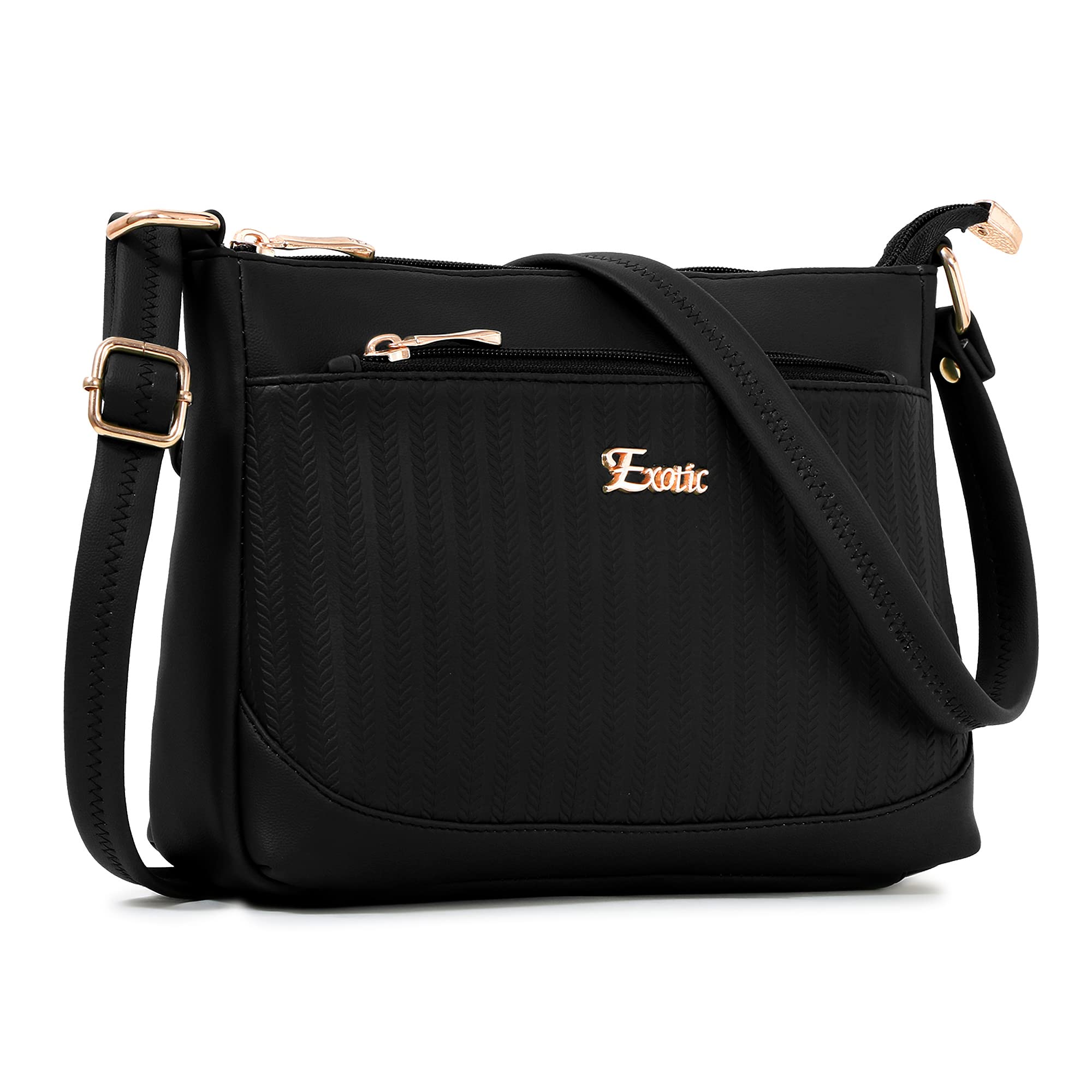 exotic Women's Studded Dual Tone Sling Bag -Green-picture-42