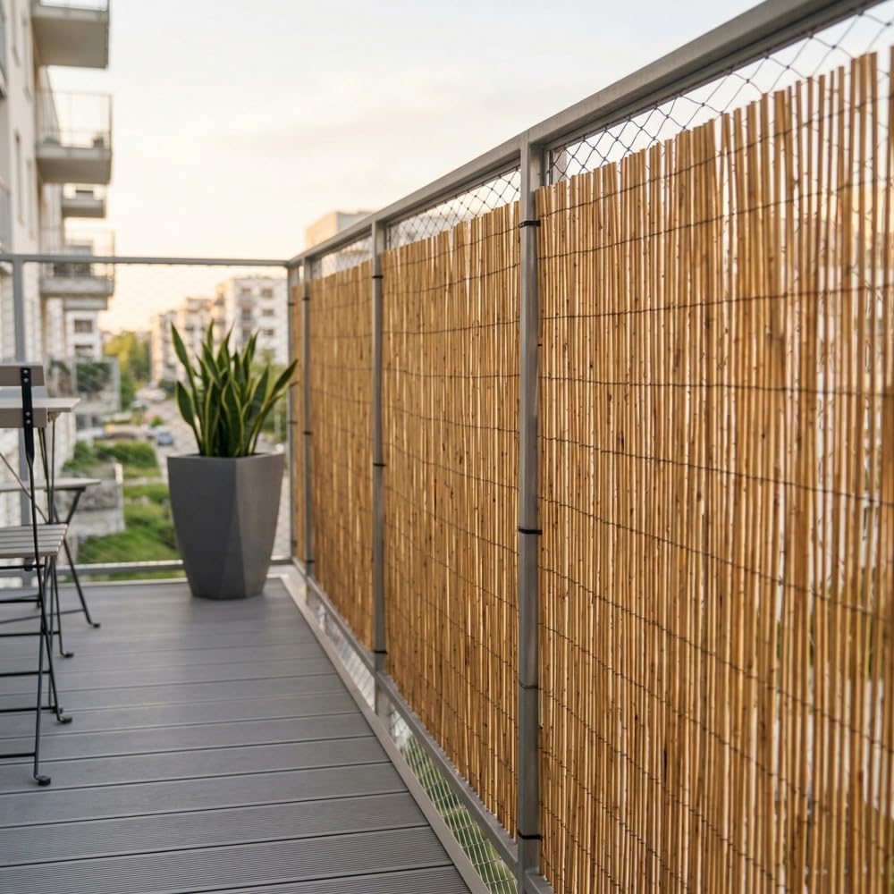 Arelle Privacy Plus – Arella Frangivista in Canne Naturali tipo Bambù, Canniccio per Balcone e Recinzione - Cm. 200x300