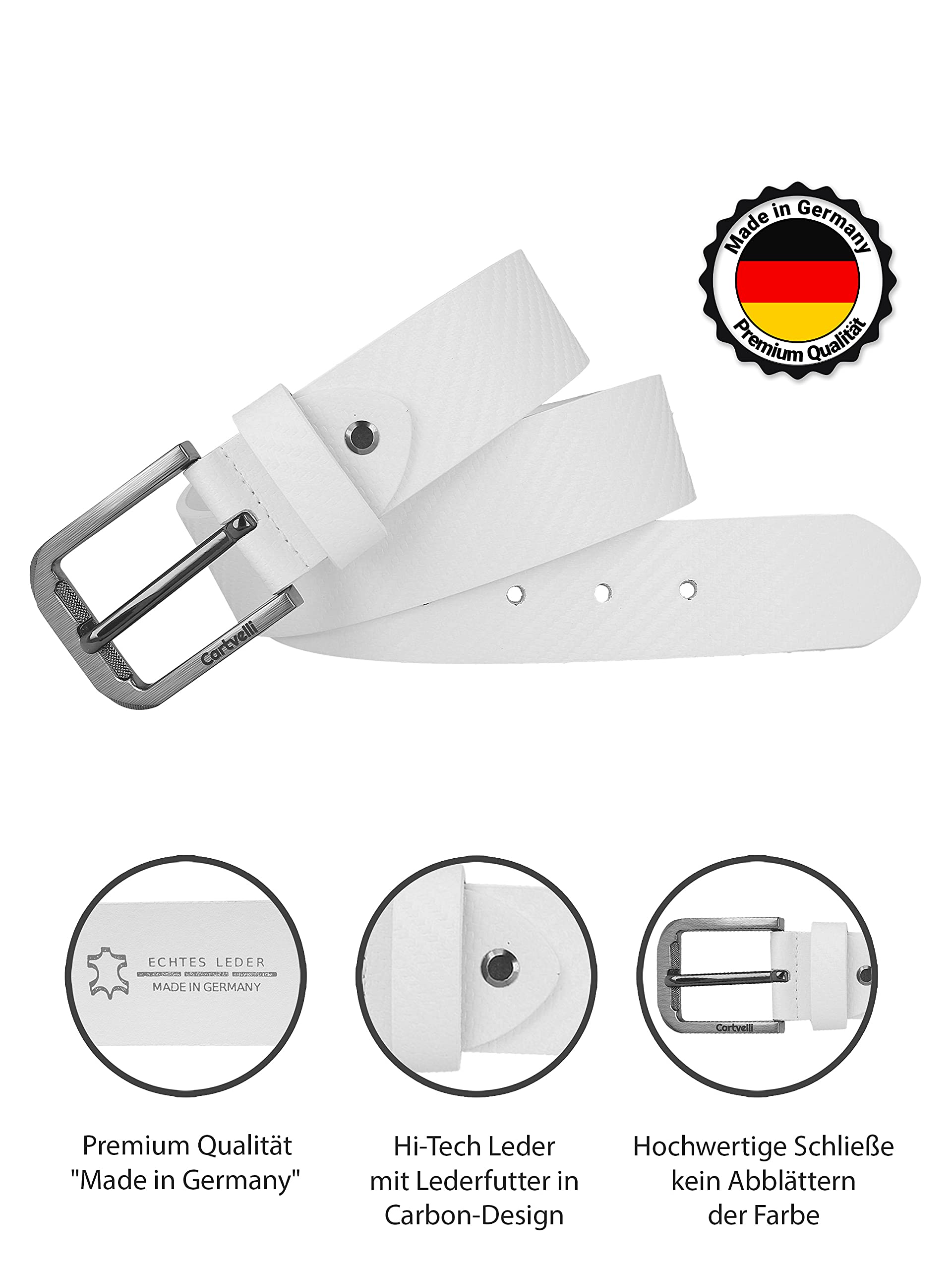 Premium Ledergürtel Herren Carbon - Made in Germany mit Geschenkbox - Echtleder Gürtel 40mm