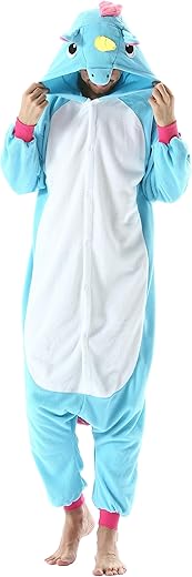 Simzoo Pigiama Intero Animali Unisex Kigurumi Adulto Carnevale Onesie Cosplay Halloween Costume per Donna Uomo Sleepwear