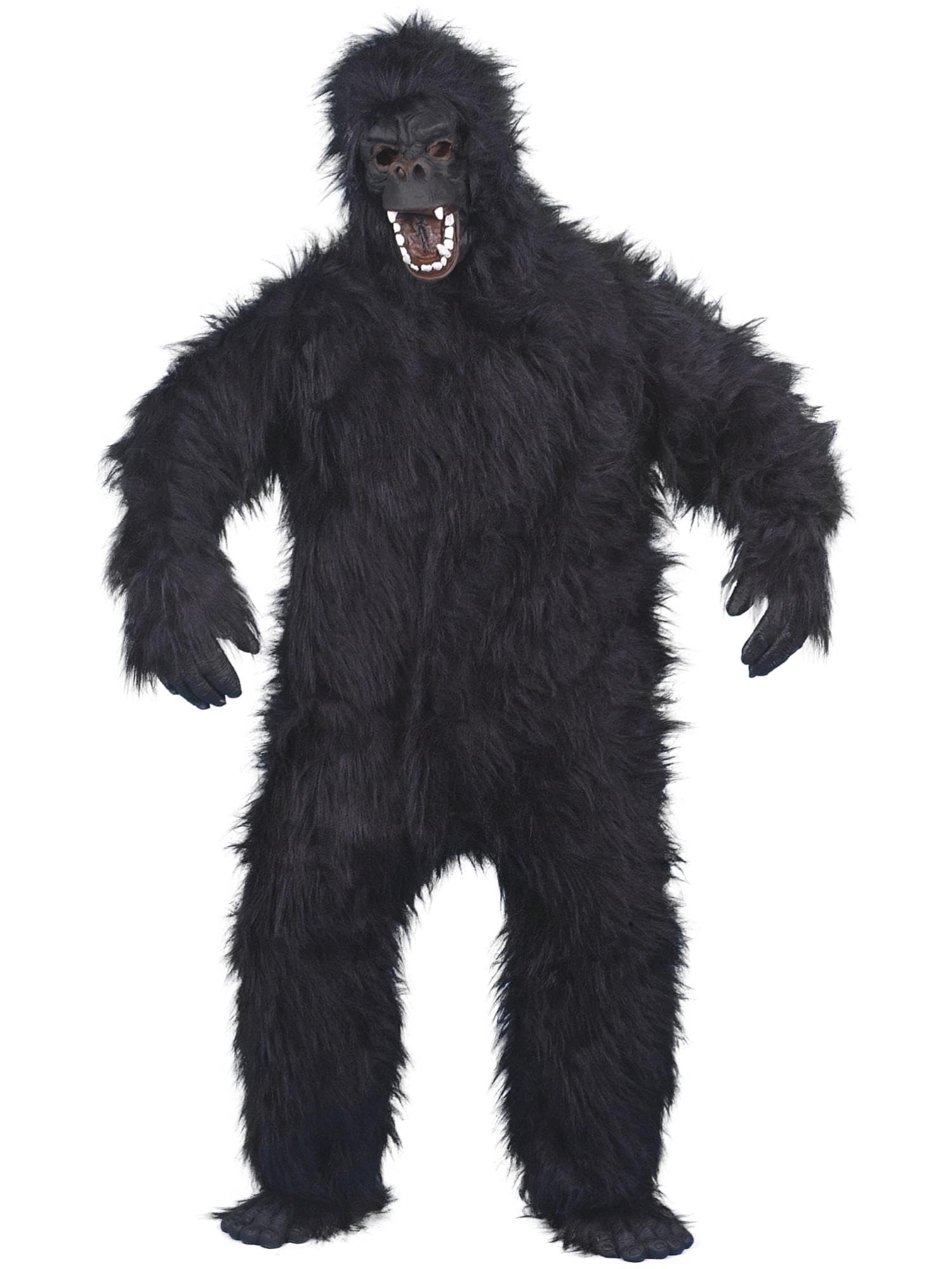 Smiffys Gorilla Costume, Black with Bodysuit, Mask, Hands & Feet, Party Animals Fancy Dress, Animal Dress Up Costumes