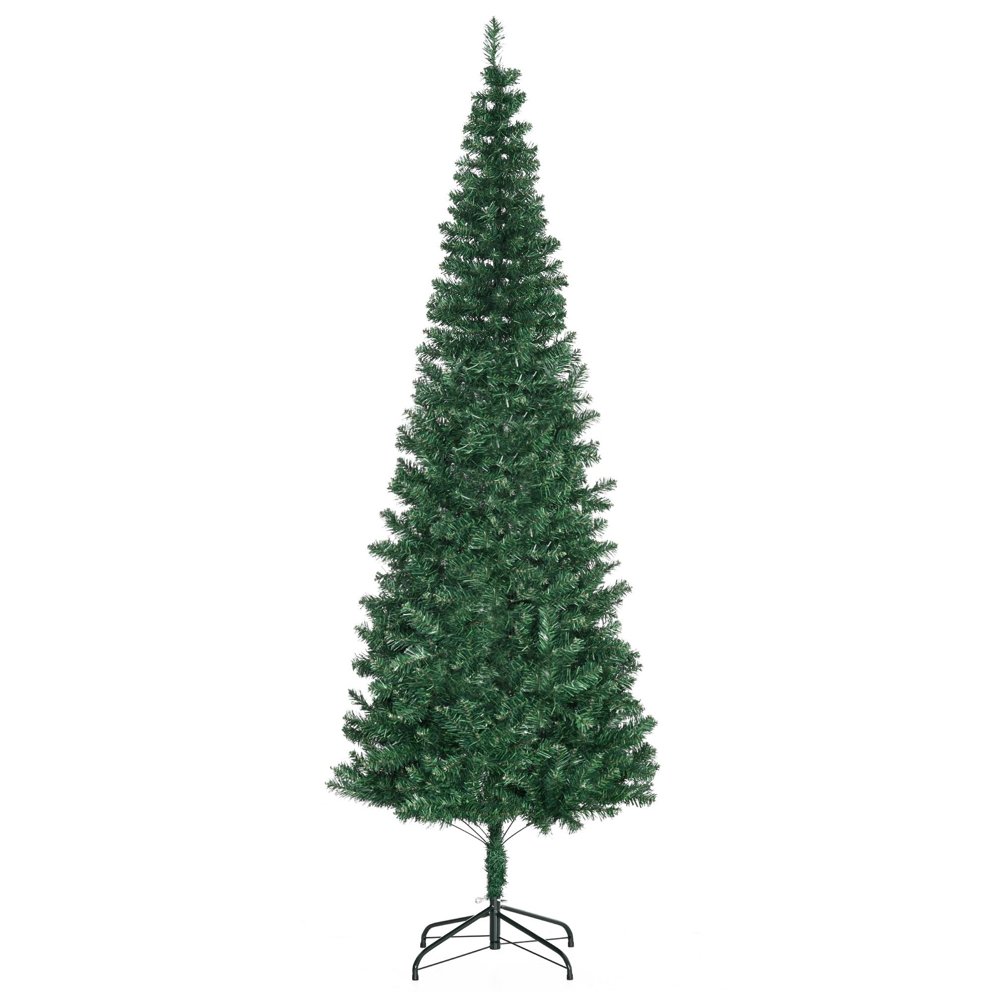 HOMCOM Künstlicher Weihnachtsbaum 210 cm mit 631 Spitzen für Drinnen Grün | Tannenbaum Künstlich, Christbaum, Weihnachtsdeko
