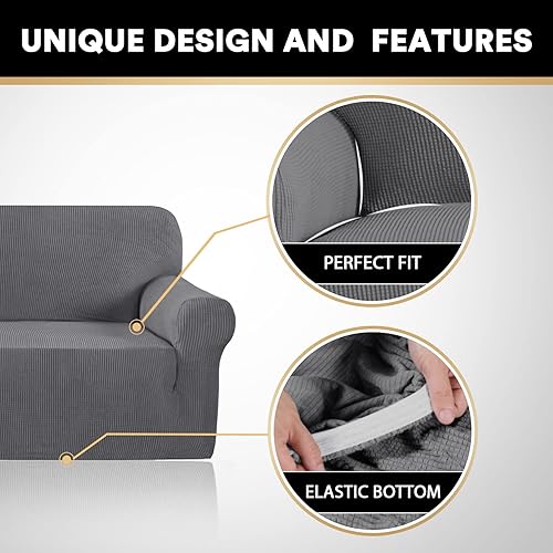 Miniatura 3 de PrinceDeco Fundas para sofá de 3 cojines, funda para sofá extragrande apta para mascotas, lavable para sofá de gran tamaño, protector de muebles,