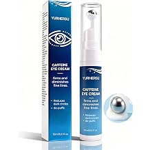 Caffeine Eye Cream with 360 Roller, Depuffing Serum with Caffeine, Collagen, Hyaluronic acid, Hydrating Under Eye Cream Firming Gel Reduce Puffiness, Dark Circle, Fine Lines & Bags, 0.5 Oz