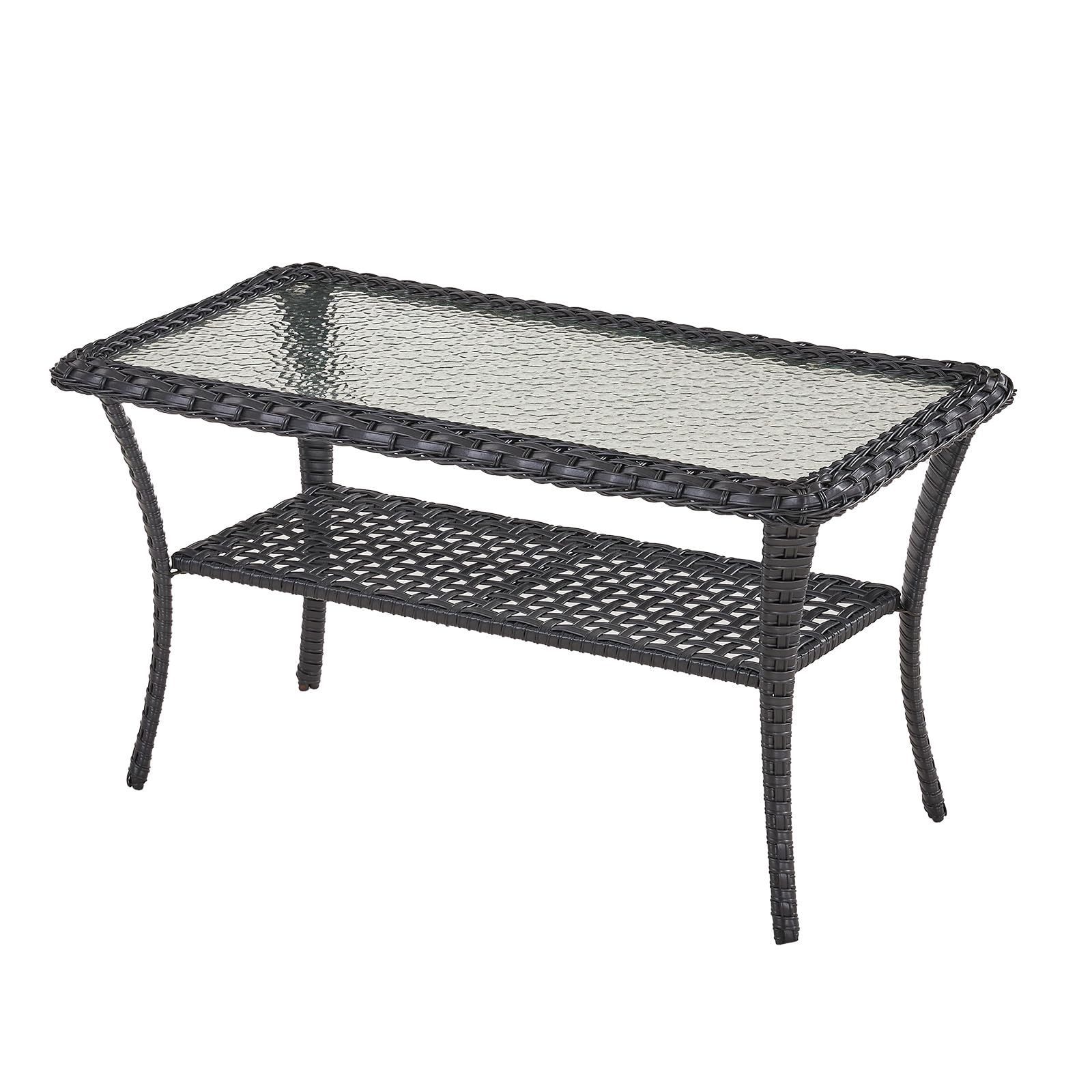 Belord 38' Wicker Coffee Table with Storage