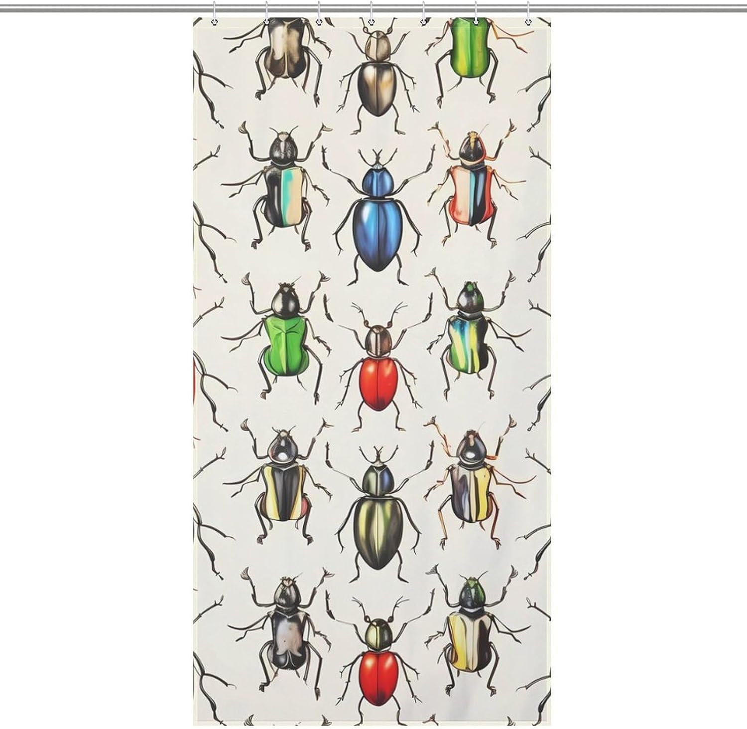 Colorful Insects Funny Shower Curtains Washable Bath Curtain Liner with Hooks for Bathroom Bath Tubs