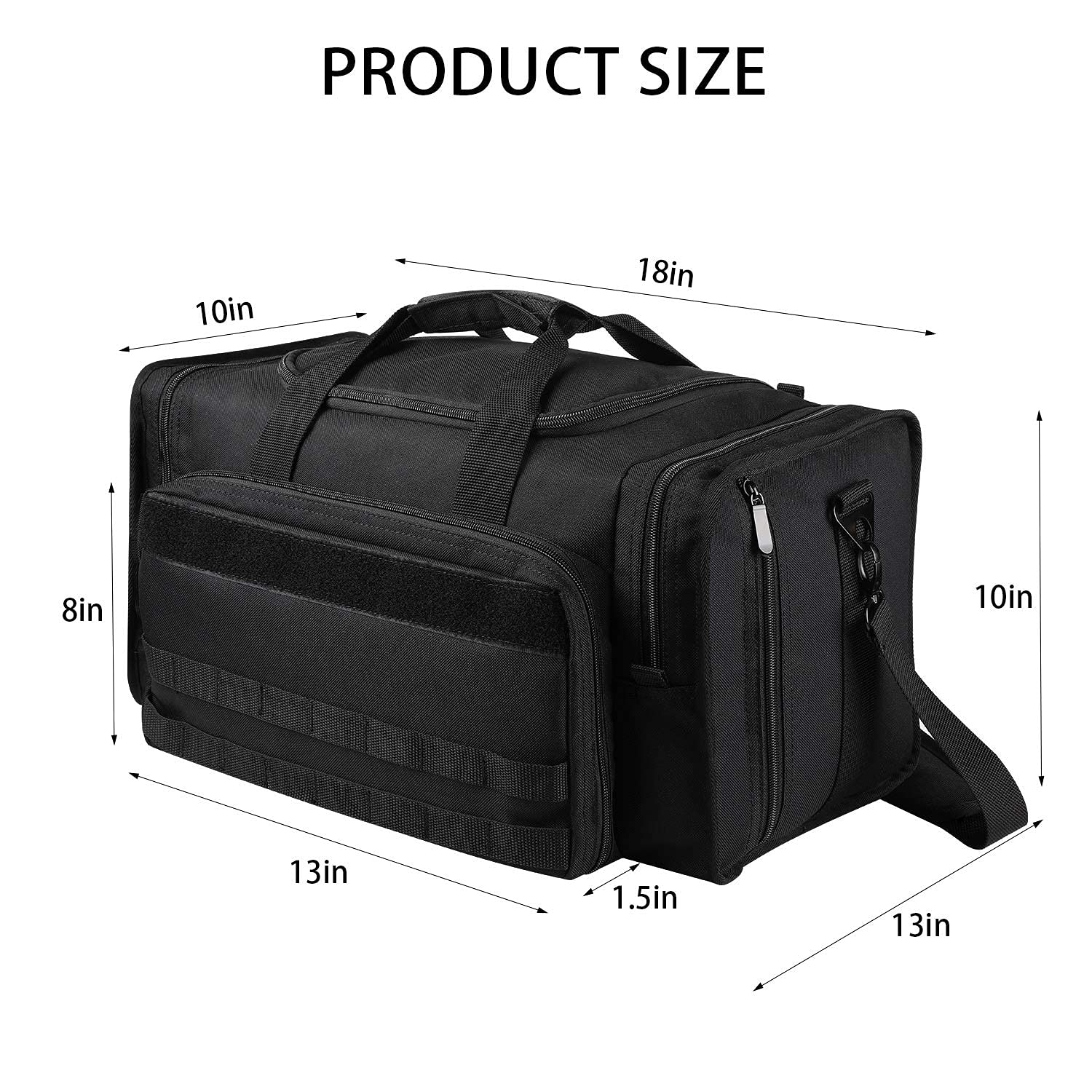 SoarOwl Tactical Gun Range Bag，Pistol Shooting Range Duffle Bag Gun