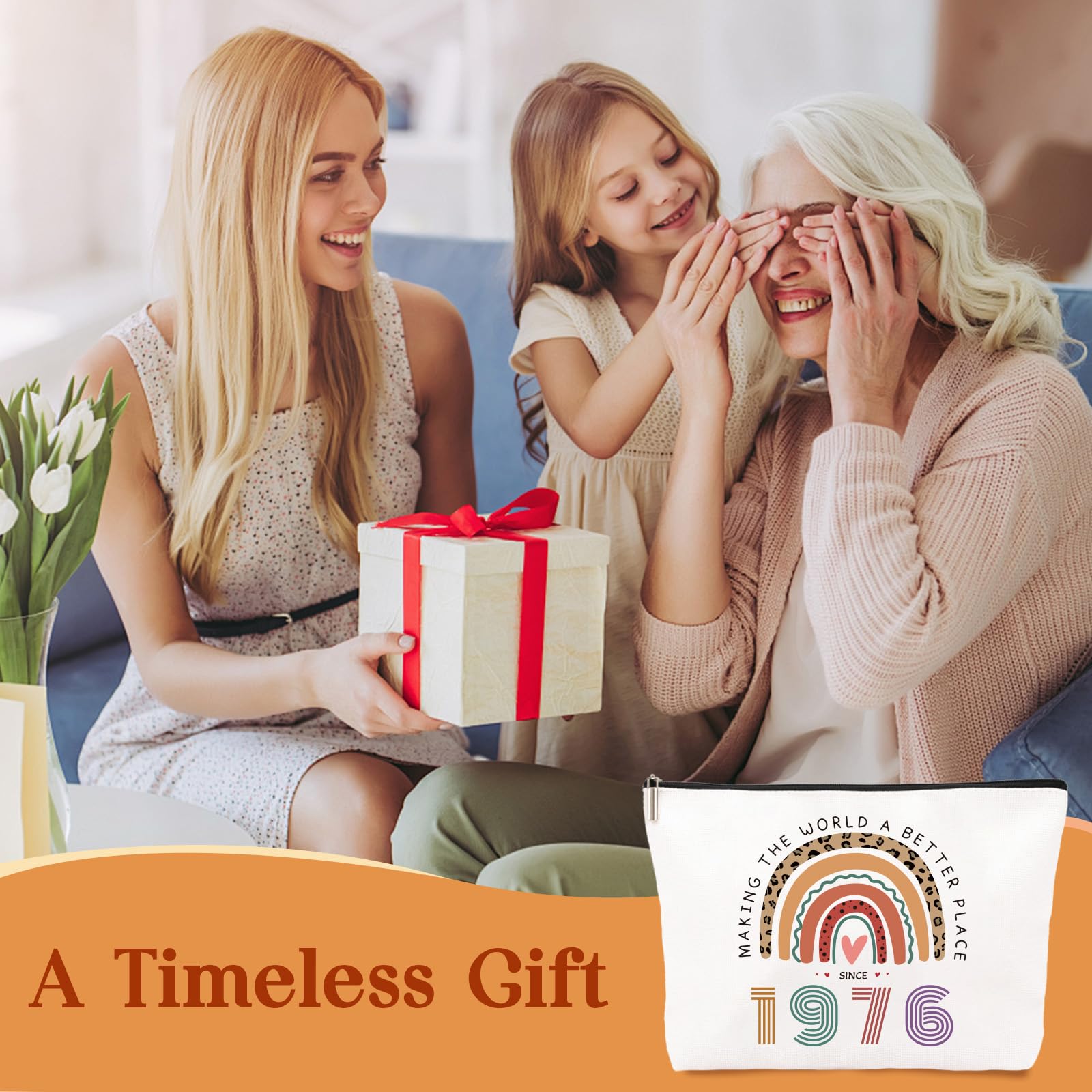 50th Birthday Gifts for Women- Small Comestic Bag Presents for Female 50th Birthday -Personalised 50 Year Old Lady Present Ideal for Best Friend, Sister(only Bag) — view 6