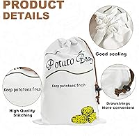 Vista 3 de Bolsas de almacenamiento de verduras sin brotes de papa y cebolla - Blanco